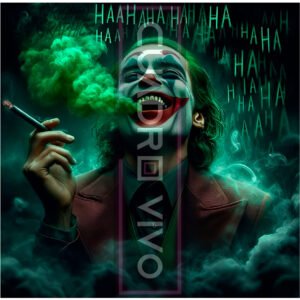 Joker Risa Caótica – Arte en Humo Verde