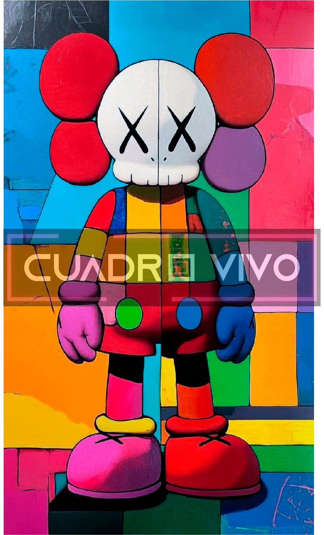 KAWS Multicolor Pop Art – Figura Icónica en Estilo Urbano